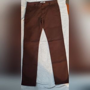 Naked & Famous burgandy stretch slim chino pants